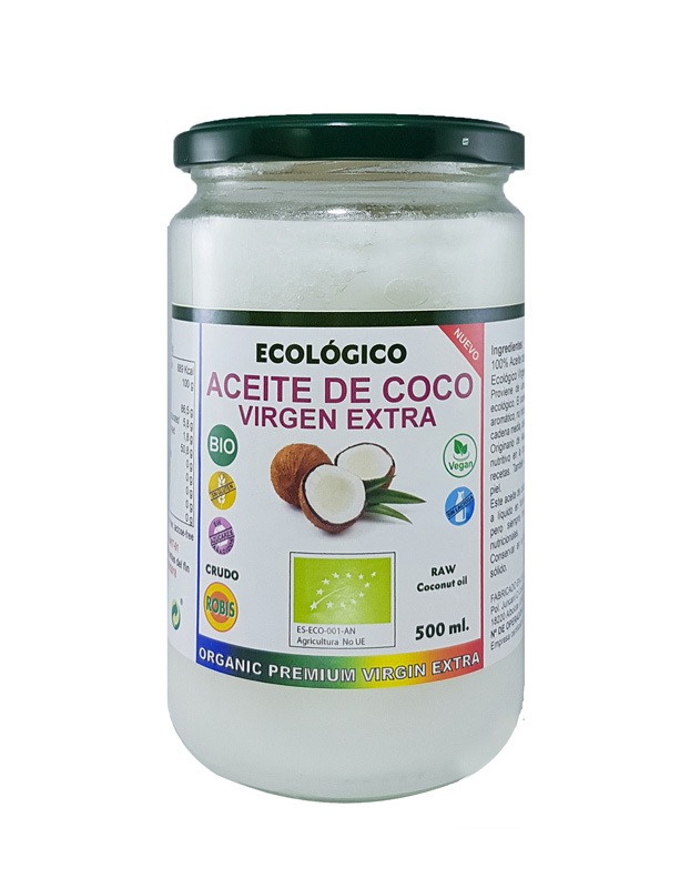 ACEITE DE COCO VIRGEN EXTRA ECOLÓGICO DE 500 ML