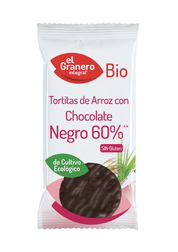 TORTITAS DE ARROZ CON CHOCOLATE NEGRO BIO 6 UND. 100 g